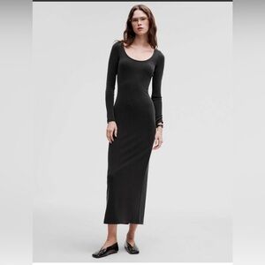 lululemon athletica Long Sleeve Black Maxi Dress